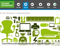 Die Grafik zeigt eine Darstellung der Startseite von beschaffung-info.de