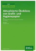 Es ist das Deckblatt der aktualisierten Ökobilanz von Grafik- und Hygienepapier zu sehen. Es ist das Deckblatt der aktualisierten Ökobilanz von Grafik- und Hygienepapier zu sehen.